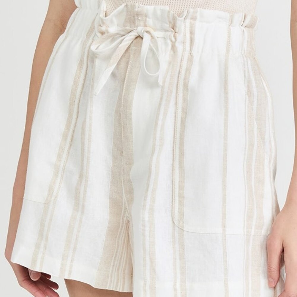 Madewell Linen-Blend Pull-On Paperbag Shorts Size 4XL NWOT